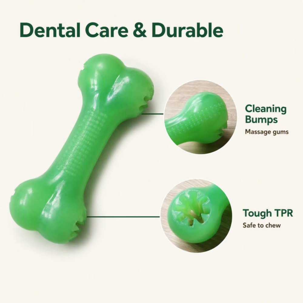 Glow in Dark TPR Dog Bone Toy, - Teeth Cleaning Dog Chew Bone ulasan dan harga